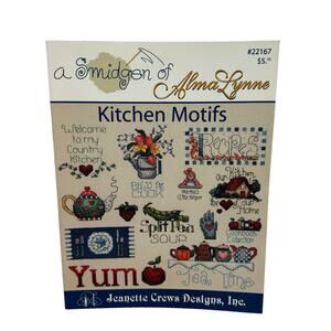 Vintage JEANETTE CREWS Kitchen Motifs Cross Stitch Book 15 Designs 2000 #22167